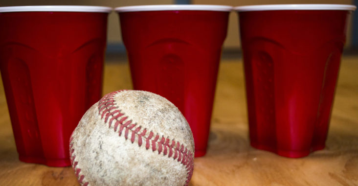 Beer baseball drinking game